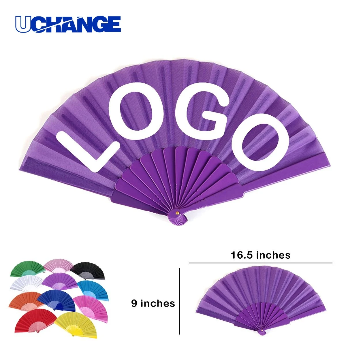 14-Rib Oxford Fabric Folding Hand Fan 1