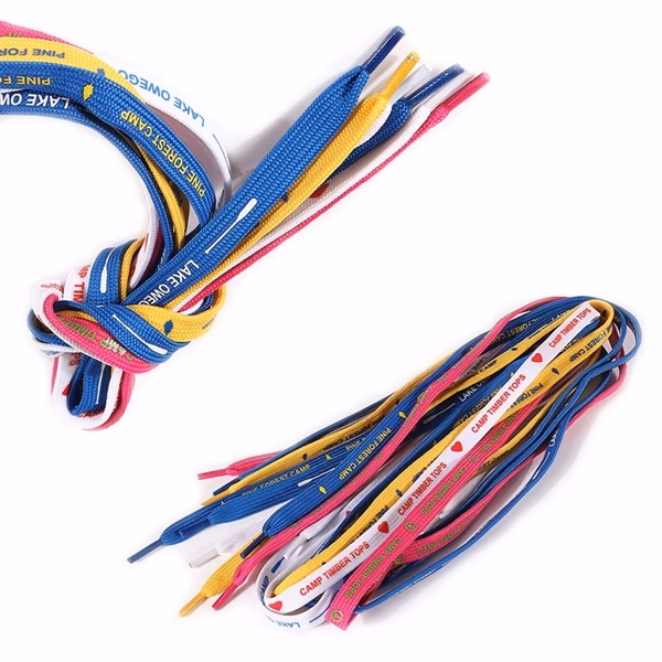 Custom 43 Inch Tubular Shoelaces Full Color Logo Print — Team Sports Footwear Accessory