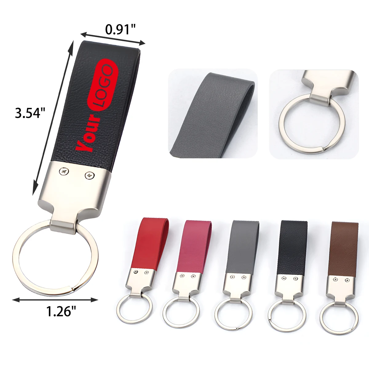 MOQ 50 PCS Durable Leather Keychain 1