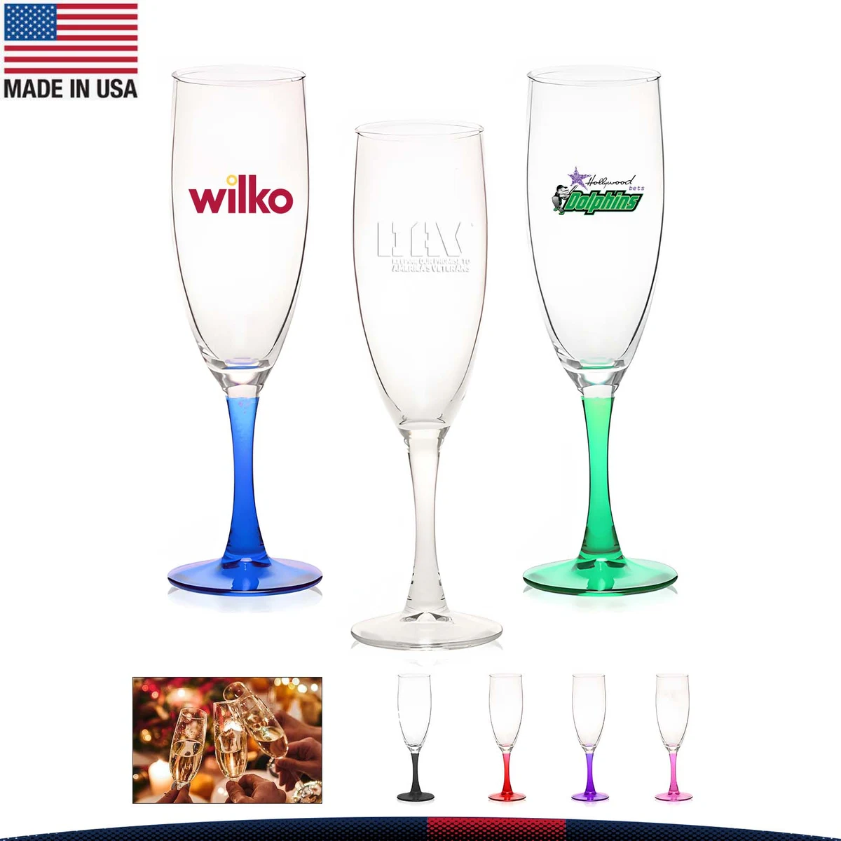 5.75 oz. Glass Champagne Flutes 1