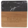 Black Marble and Wood Coaster Set