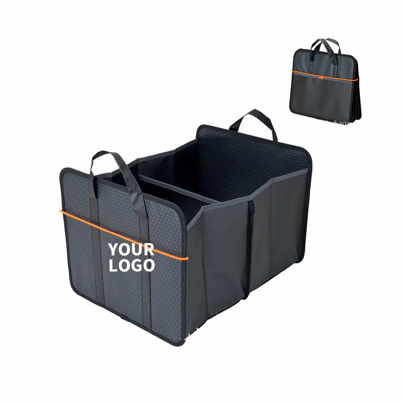 Foldable Oxford Trunk Storage Organizer With Dual Compartment