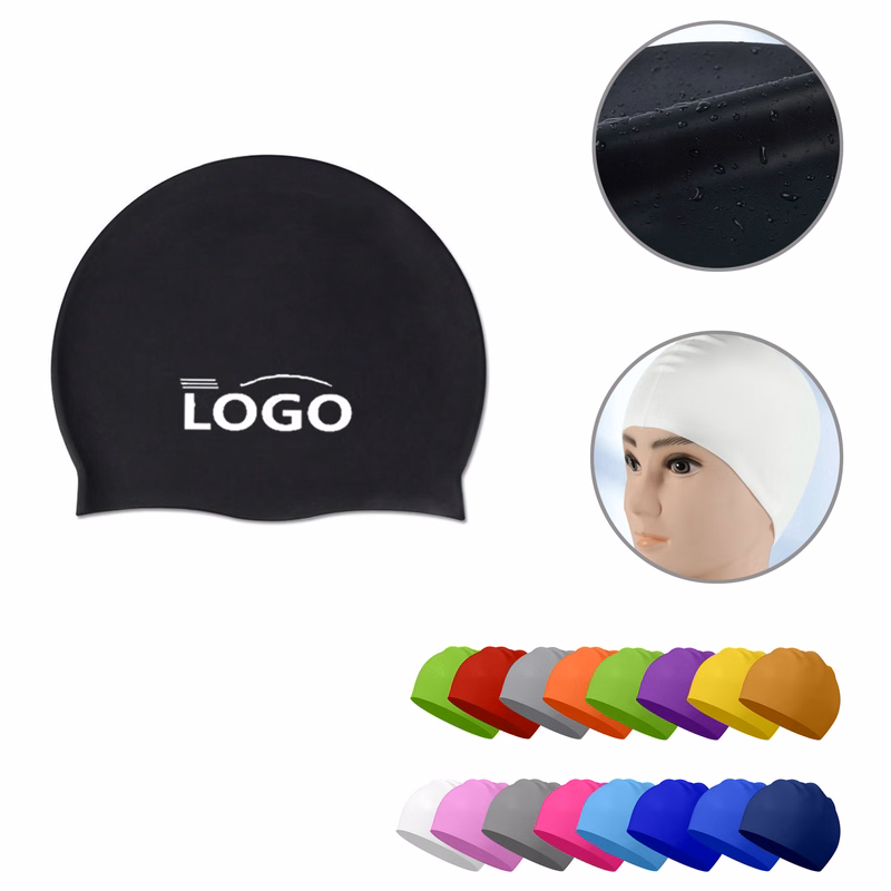 MOQ50 Unisex Silicone Waterproof Swim Cap 50g
