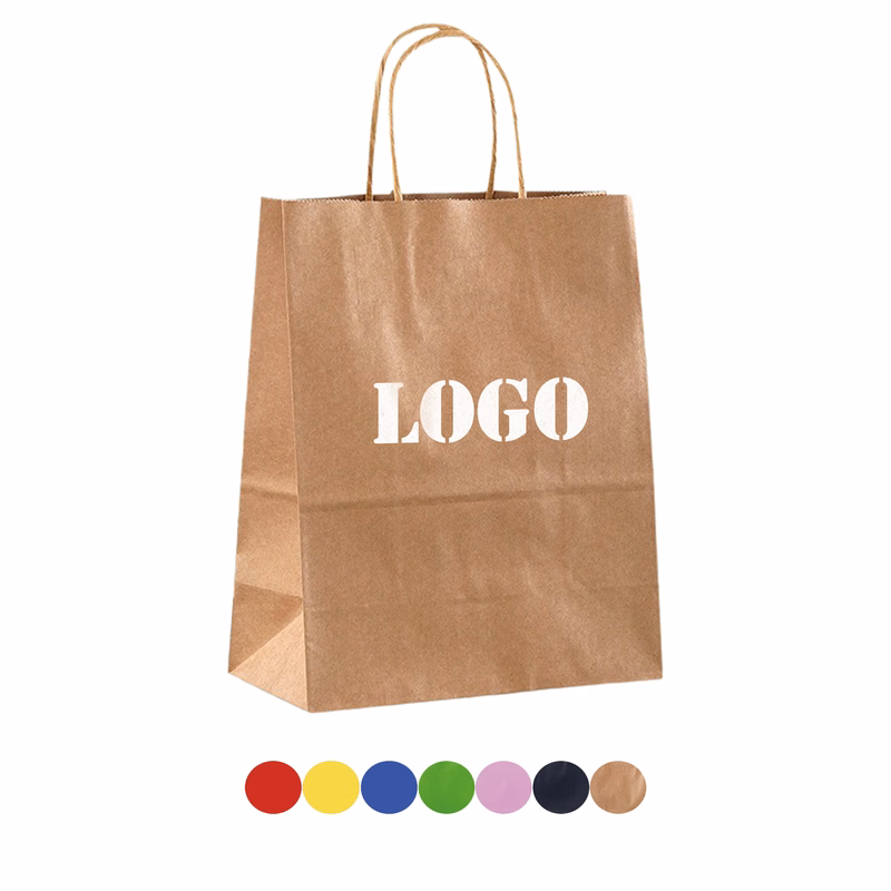 Mini Twisted Handle Kraft Shopper Tote Bag