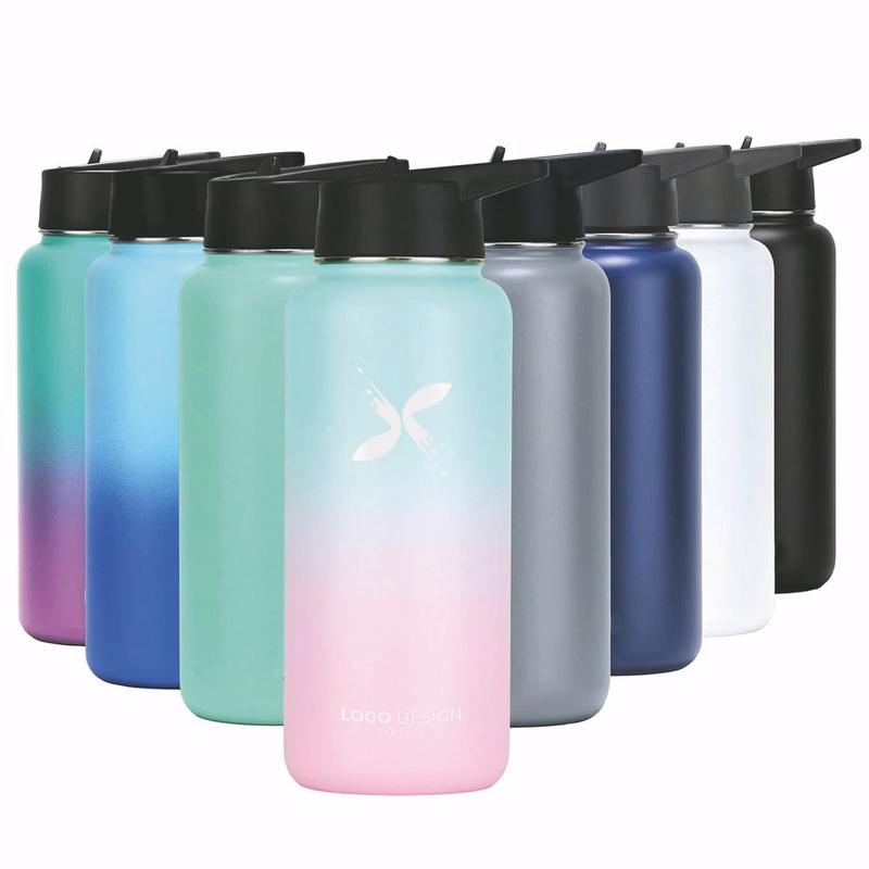 Stainless Steel Water Bottle Spout Lid Vacuum Insulated Double Wall Water Bottle Wide Mouth 32oz