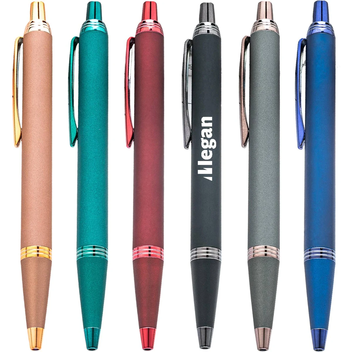 Matte Finish Metal Click Ballpoint Pen, custom pen with logo imprint 1