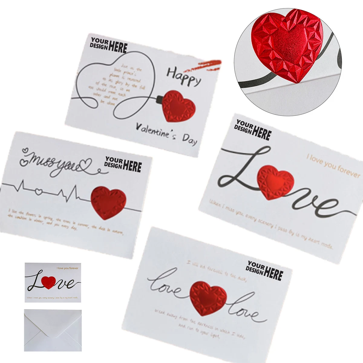 Customizable 3D Love Valentine's Day Card With Envelope 1