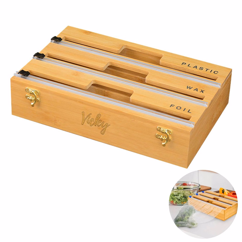 Bamboo Wrap Dispenser with Cutter