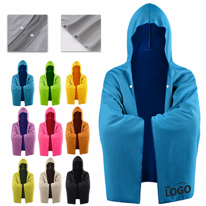 Polyester Cooling Hooded Poncho Towel