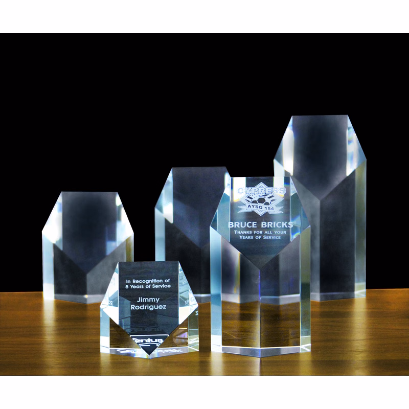 3" Crystal Pentagon Award