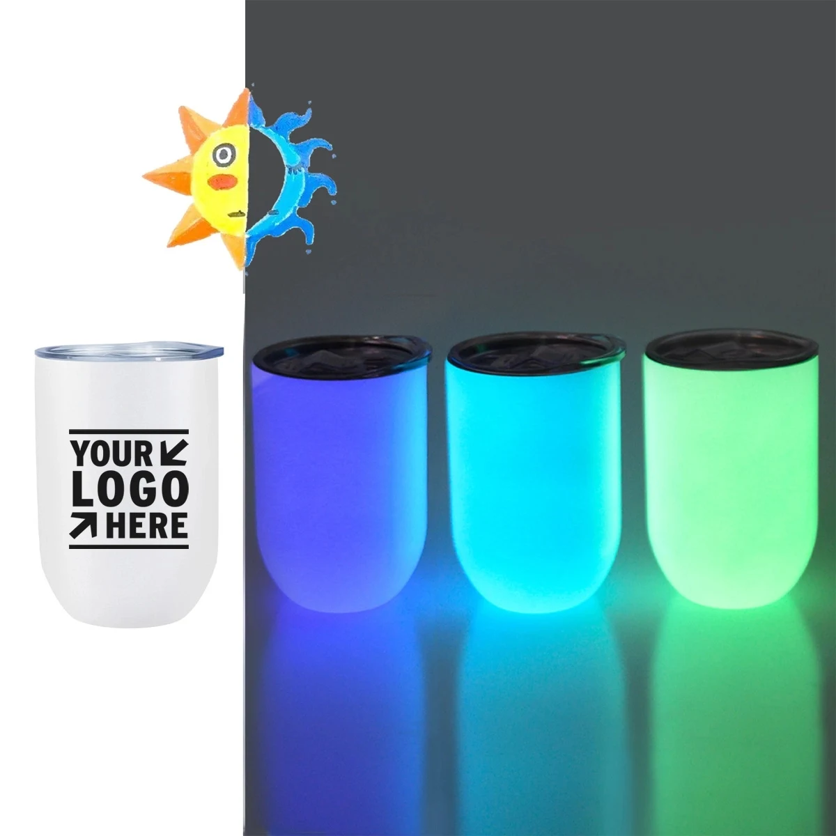 12 Oz Stainless Steel Vacuum Insulated Luminous Bottle 1