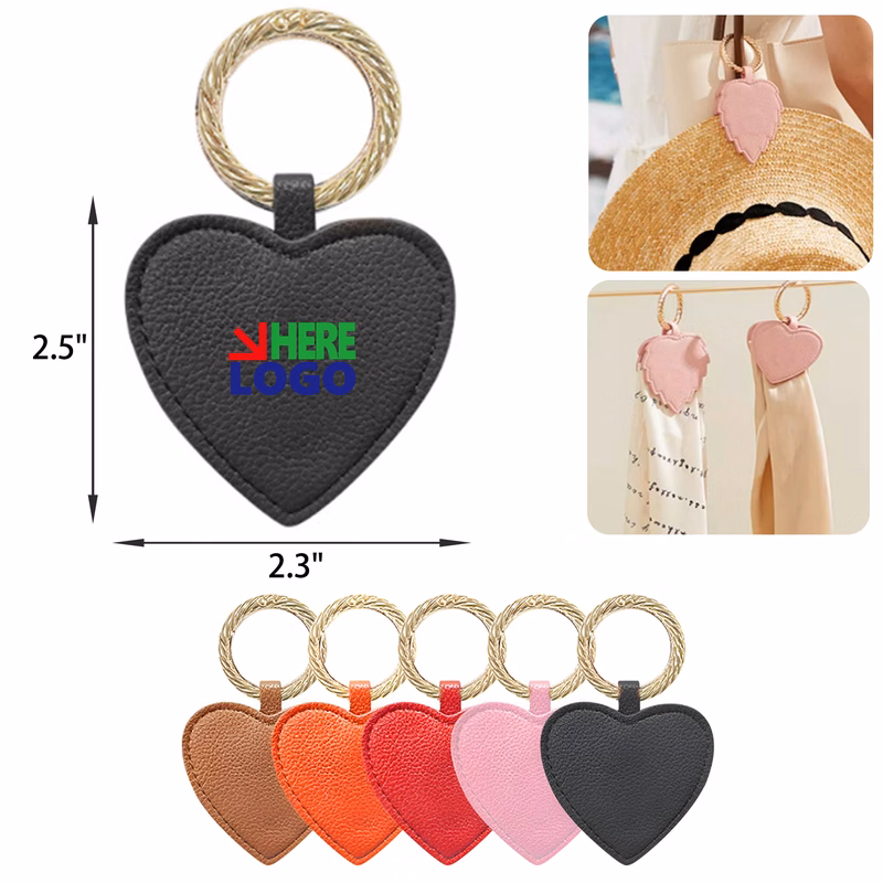 MOQ 50 Convenient Heart Shape Leather Magnetic Hat Clip
