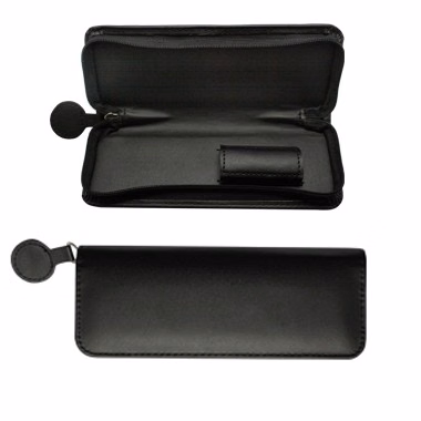 Leatherette spring hinge pen case
