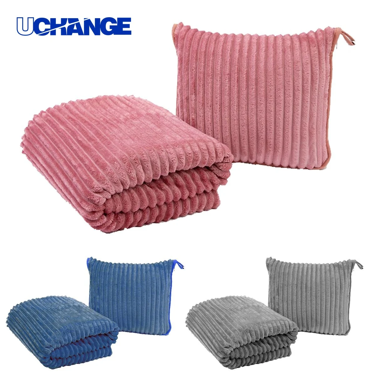 Folding Travel Cushion for Airplane Blanket Use 1