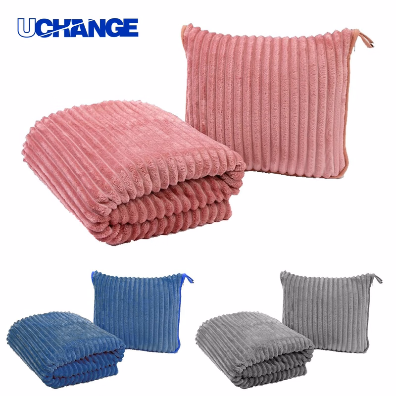 Folding Travel Cushion for Airplane Blanket Use