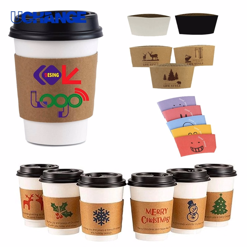 Disposable Kraft Paper Hot Coffee Cup Sleeve