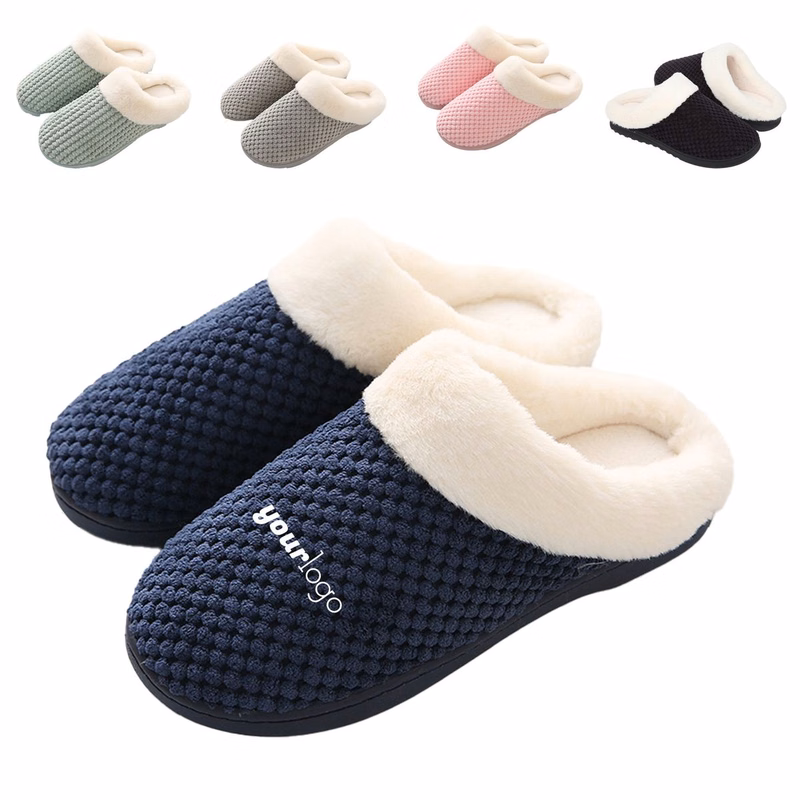 Plush Coral Fleece Home Slippers for Winter Comfort