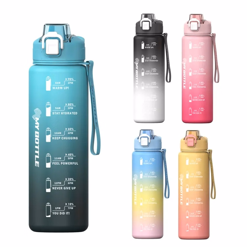 32Oz Large Water Bottle With Motivational Time Marker