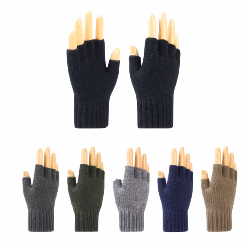 Autumn-Winter Fingerless Knit Warm Gloves
