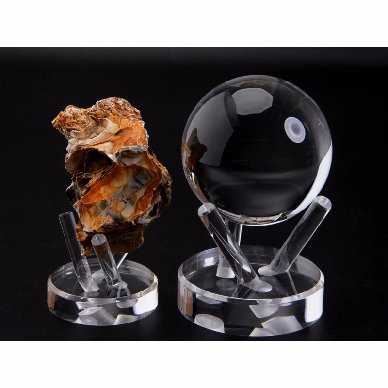 Small Clear Acrylic Crystal Ball Spherical Display Stand Holder