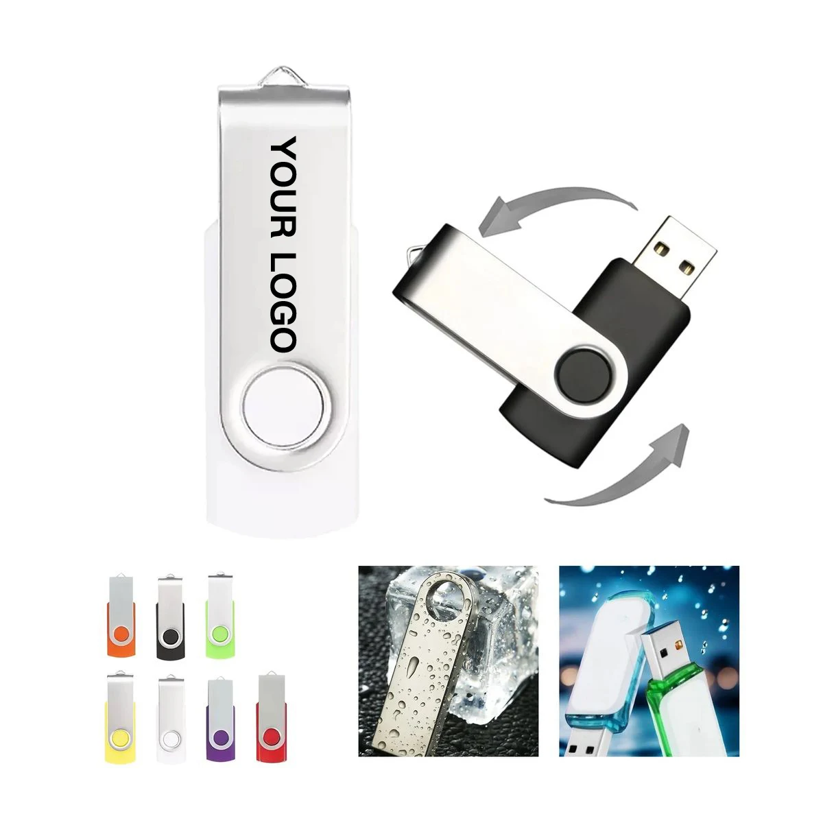 Metal Swivel USB Drive for Secure File Transfer 1