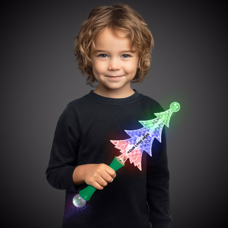 LED Christmas Tree Wand - 13" (Imprinted)