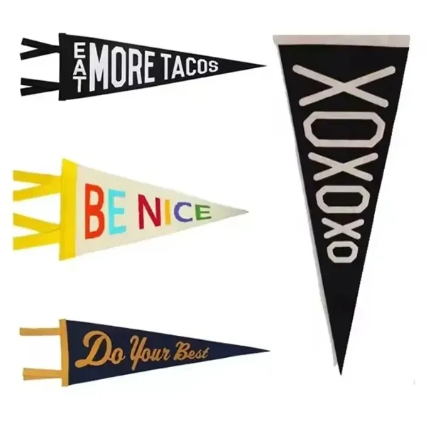 Custom 18 Inch Vibrant Felt Pennant with Full Color Print — Trade Show Display 1