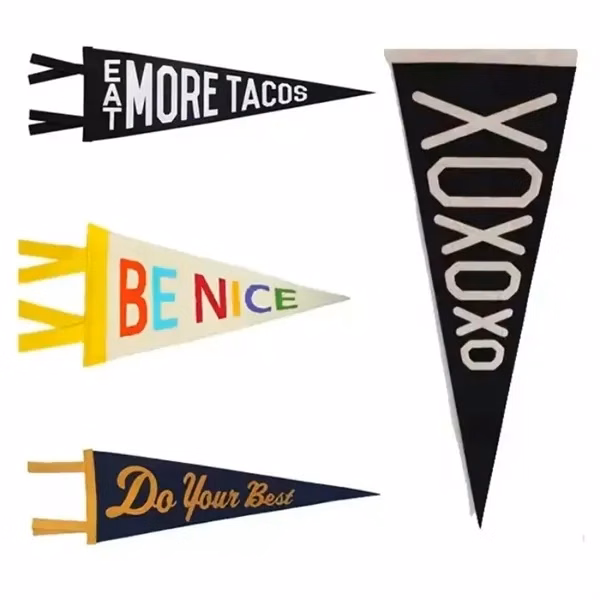 Custom 18 Inch Vibrant Felt Pennant with Full Color Print — Trade Show Display