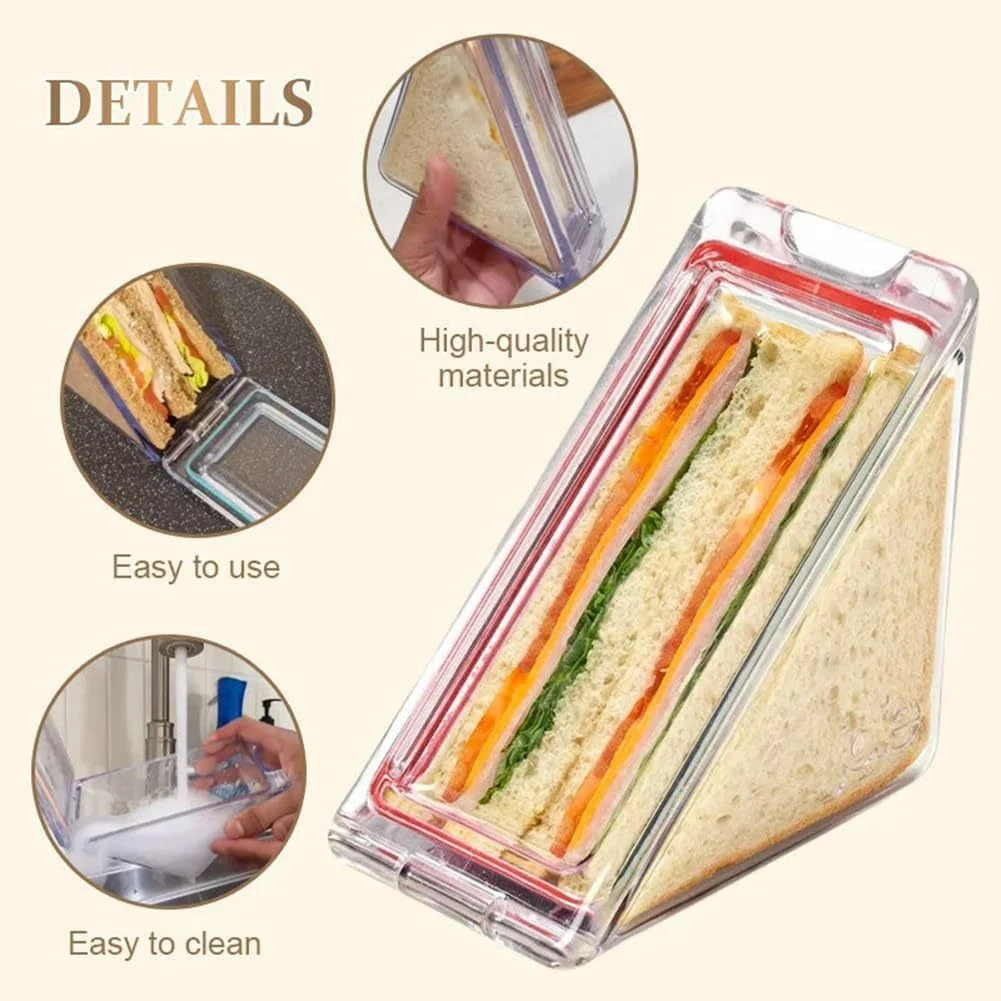 Reusable Triangle Sandwich Container With Magnetic Lid 1
