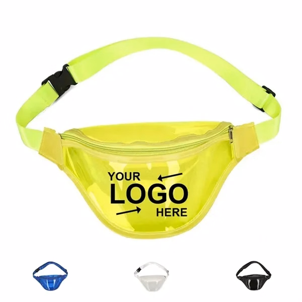 Custom Clear PVC Beach Fanny Bag Adjustable Strap — Travel Sports Promo Pack