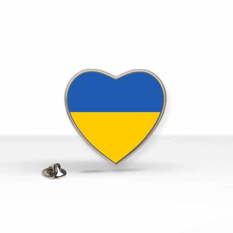 Support Ukraine Express Lapel Pin (1 x 1 inHeart)