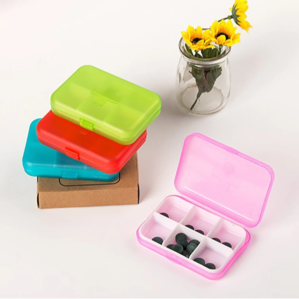 Storage Box Organizer 6 Compartment Portable Mini Suitcase Travel Pill 1