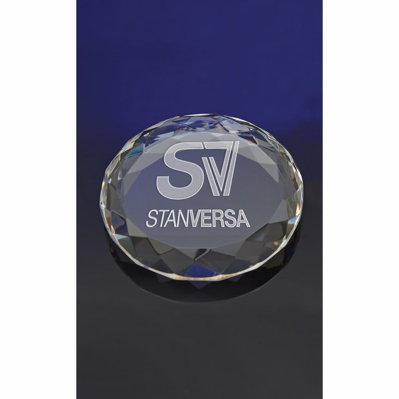 Faceted Circle Paperweight