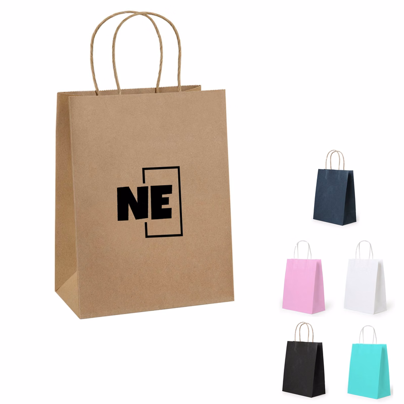 Kraft Paper Bags With Handles 100pcs