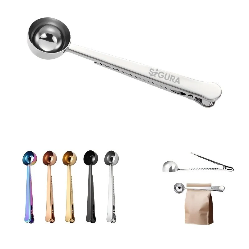 15ml Stainless Steel Measuring Coffee Scoop With Sealing Clip 1
