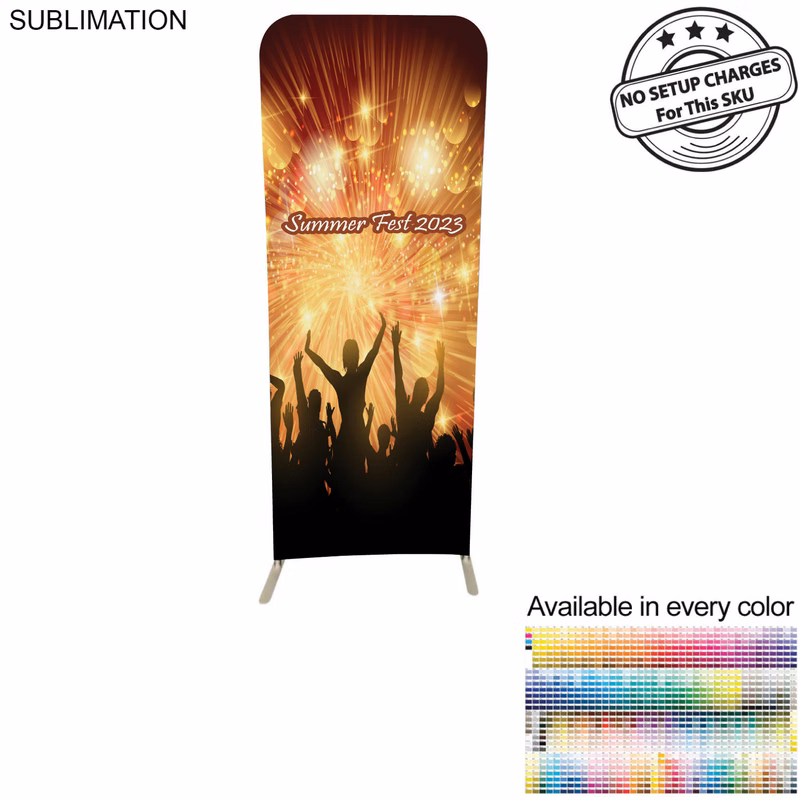 Event 2'W x 78"H EuroFit Tension Fabric Banner Display Kit, Graphics Double Sided