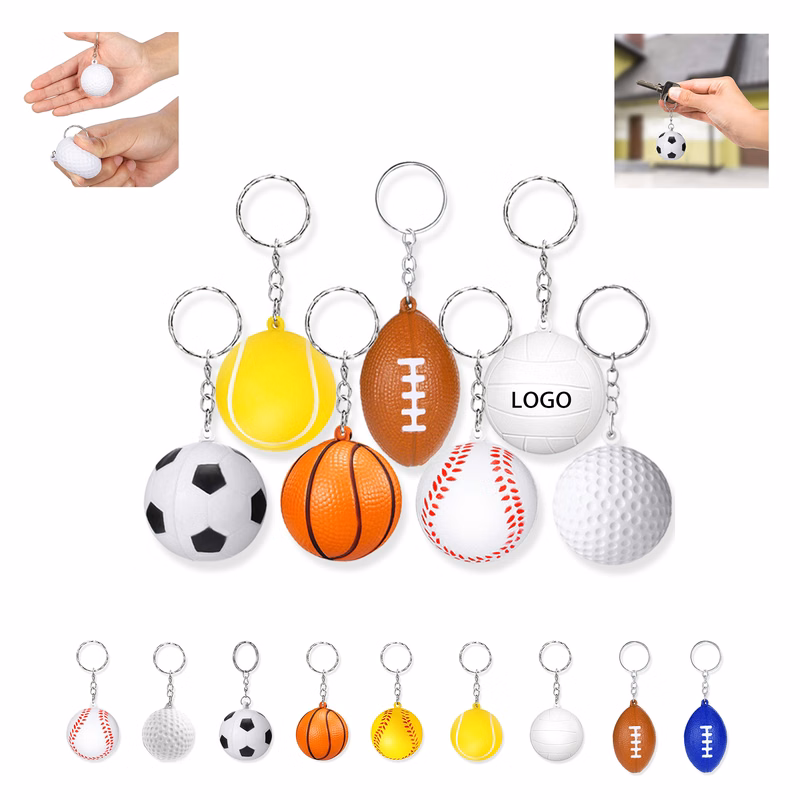 Sports Ball Stress Relief Keychain MOQ100