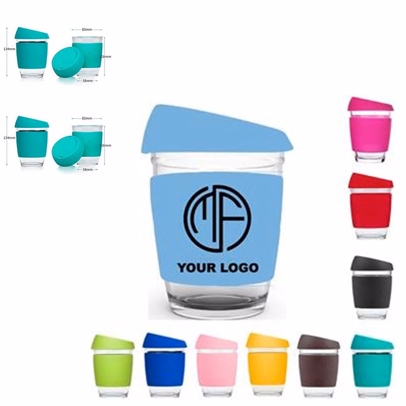 12oz Traveler's Glass Bottle With Colorful Silicone Sleeve