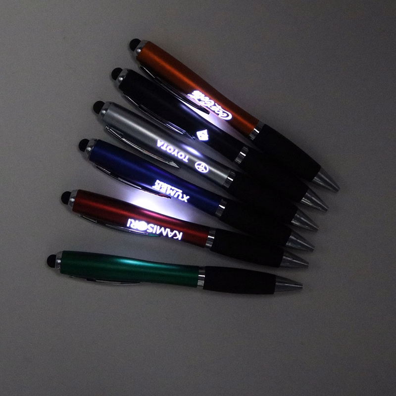 Led Light Up Ballpoint Pen With Stylus