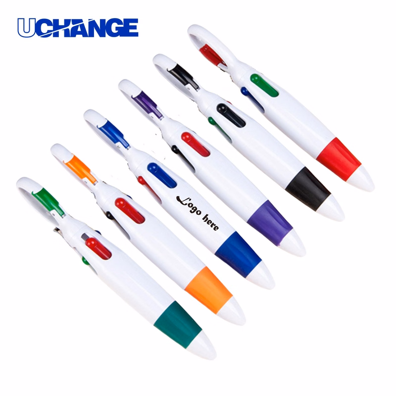 Multicolor Ballpoint Pen with Carabiner for Travel