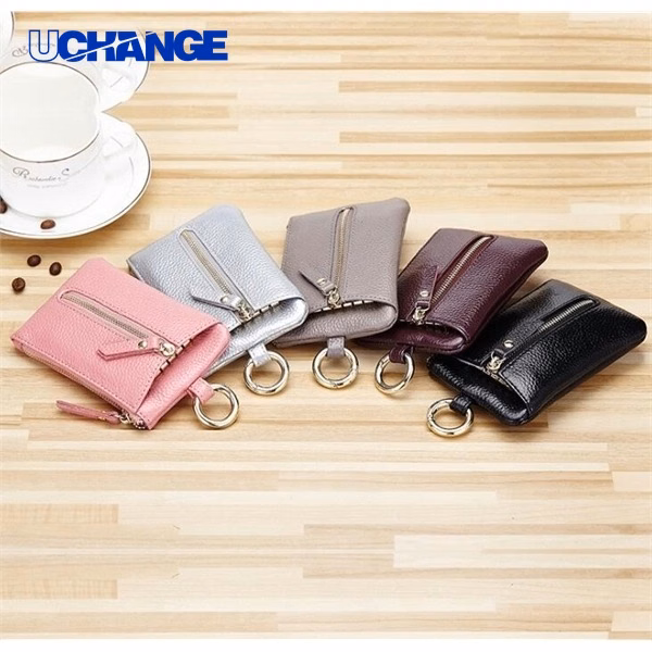 Coin Pouch with Split Ring Compact Carry for Change
