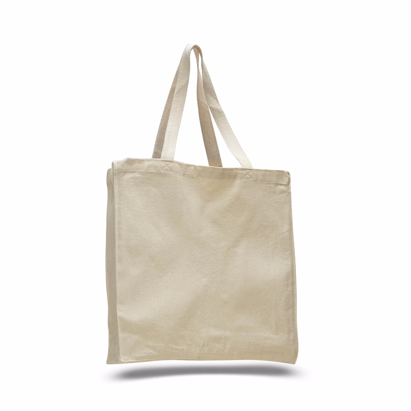 Heavy 12 oz. Cotton Canvas Shopper Tote Bag - Natural