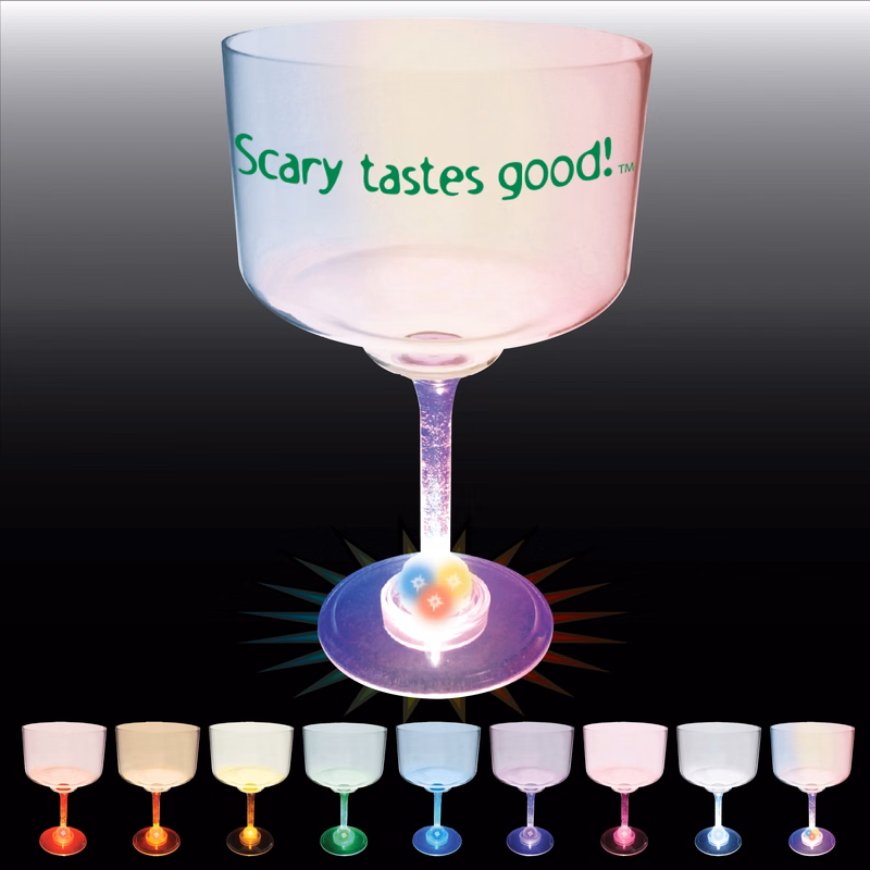 18oz Light Up Standard Stem Plastic Margarita Glass