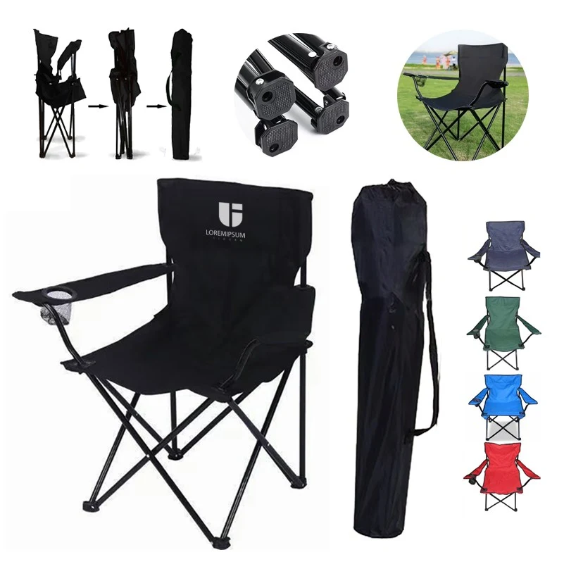 Portable Outdoor Folding Camping Chair with Armrests & Cup Holder 1