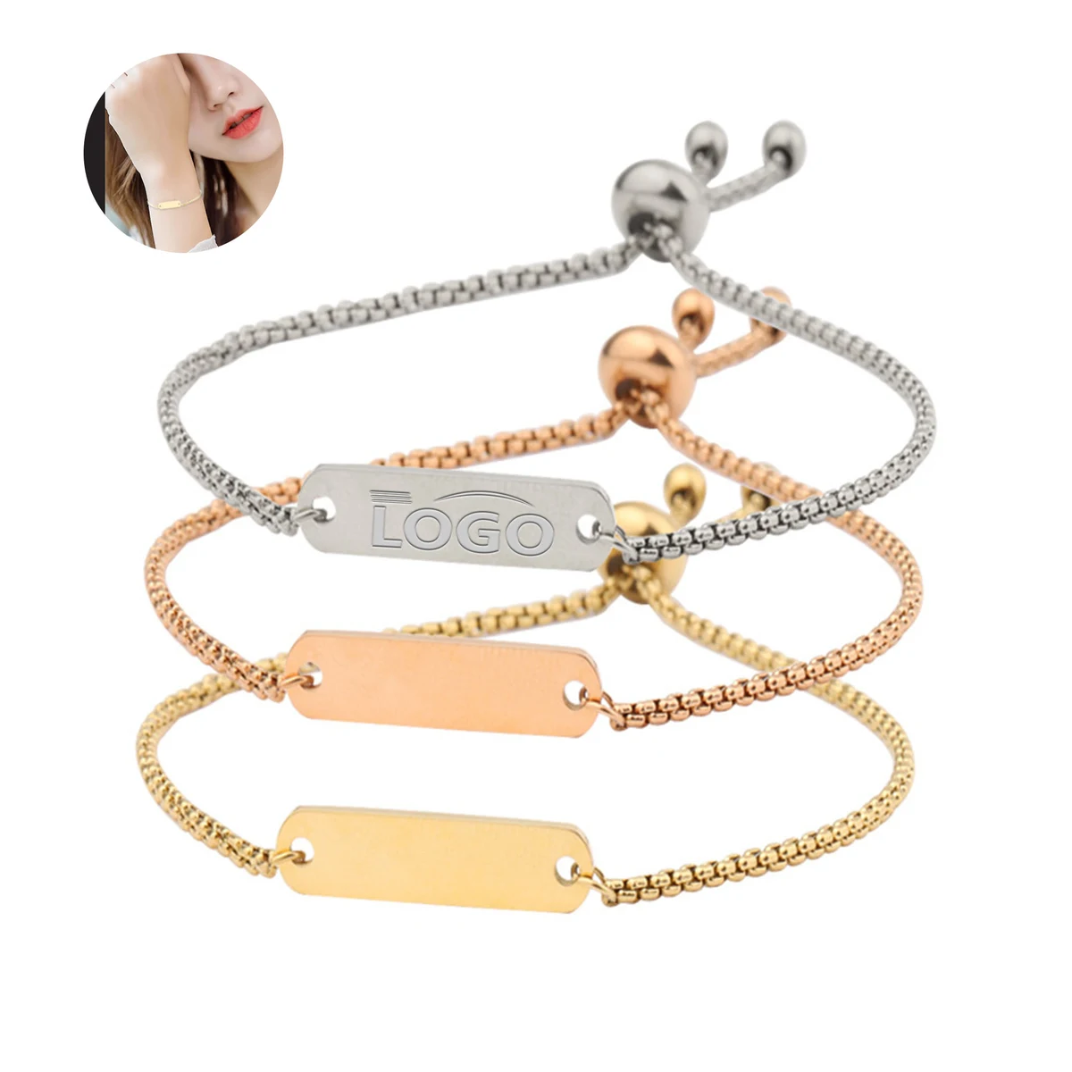 Adjustable Titanium Steel Bar Bracelet 1