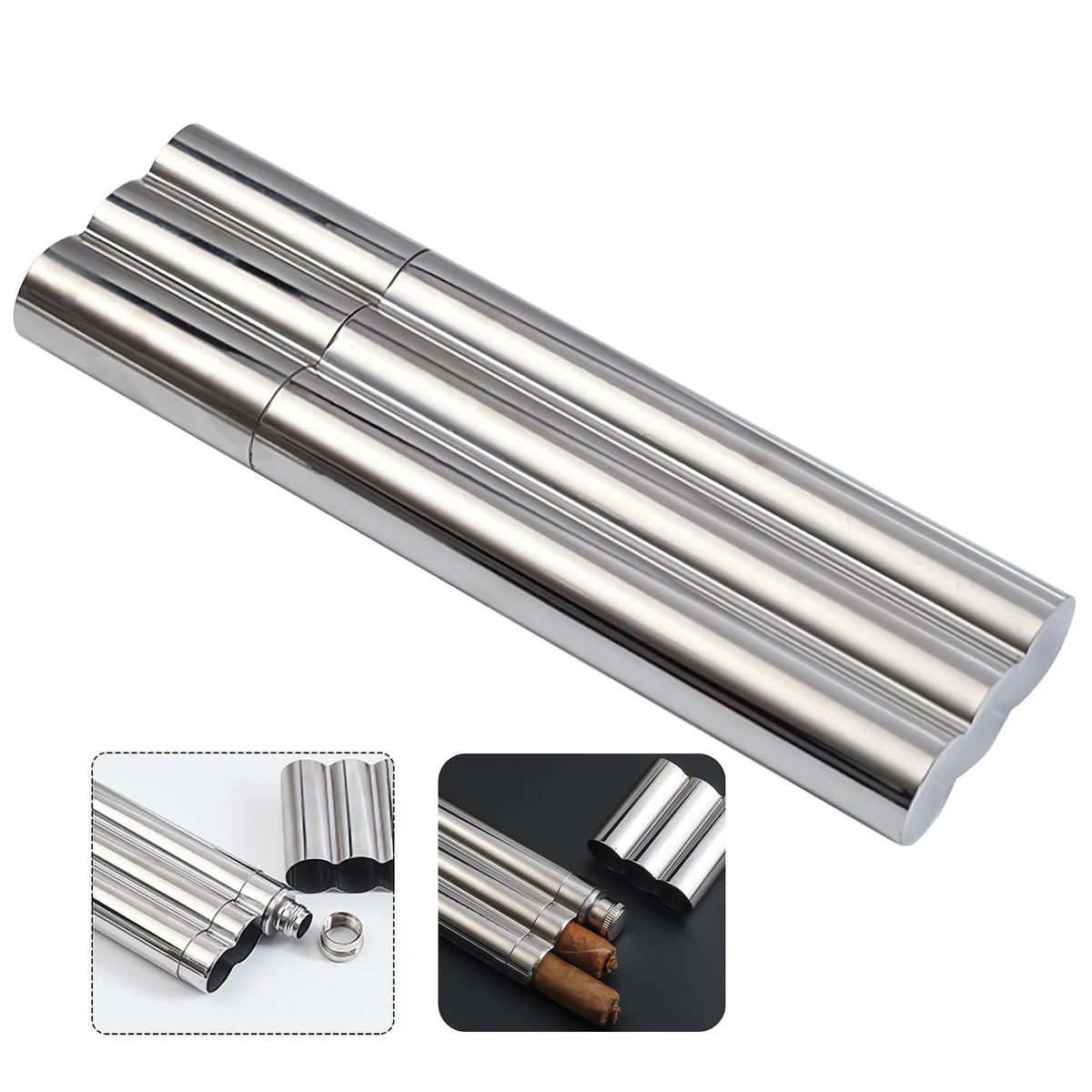 Stainless Steel Cigar Case 1