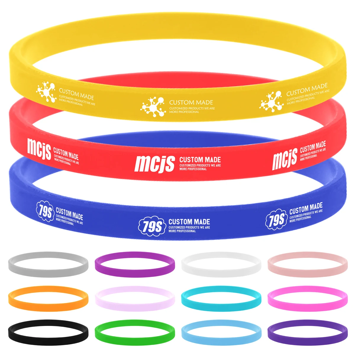 1/4"W Silicone Bracelets 1
