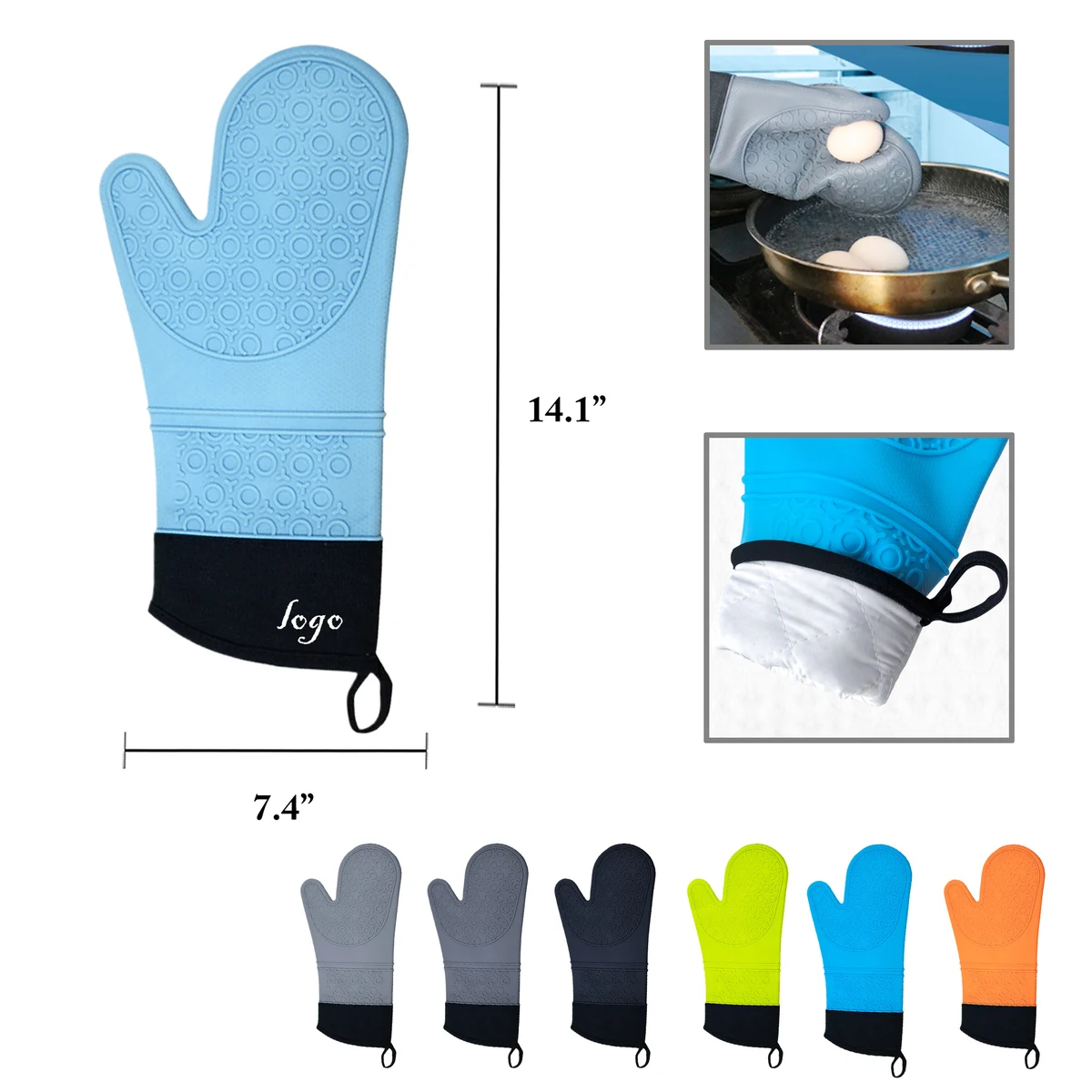MOQ100 Heat Resistant Silicone Kitchen Gloves 1