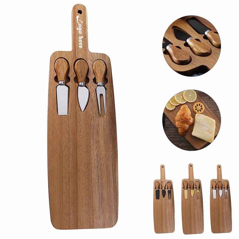 Cheese Knife and Fork Set with Board