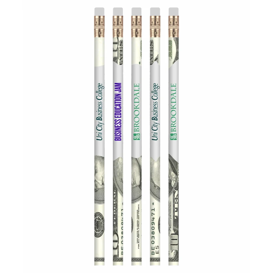 Union Printed - Money Themed Assortment Pencils with 1-Color Logo 1